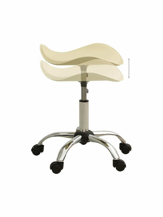 Office Desk Stool Cream 44x44x57cm