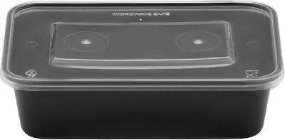 Disposable Plastic PP Tableware for Hot / Microwave Safe 750ml Black 50pcs