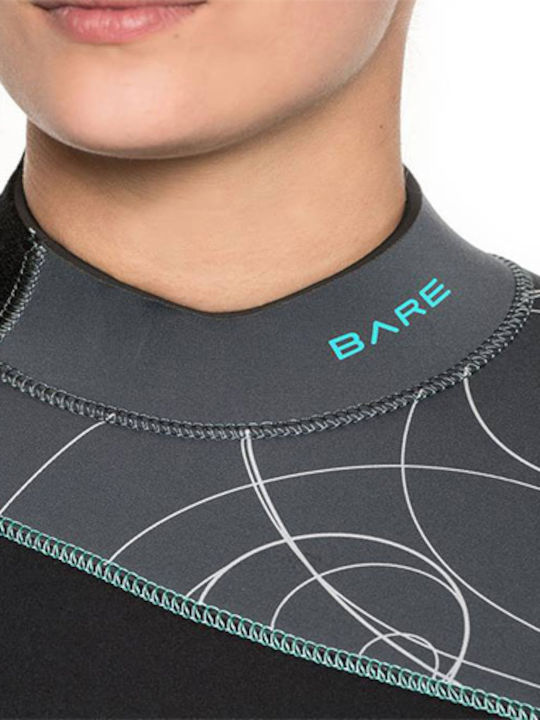 Bare Wetsuit Elate Ολόσωμη Στολή Κατάδυσης με Επιστήθιο για Ψαροντούφεκο με Φερμουάρ Μαύρη 5mm