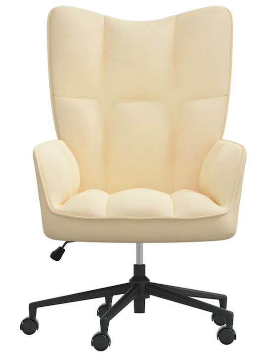 Sessel mit Armlehnen & Rollen Λευκό Κρεμ 61.5x69x94.5cm 1Stück