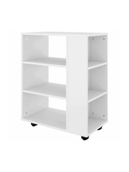 vidaXL Office Storage Cabinet Wooden with Wheels White 60x35x75cm