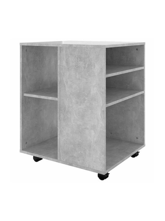 Büroaufbewahrungsschublade und -schrank Holz mit Rädern Grau 60x53x72cm