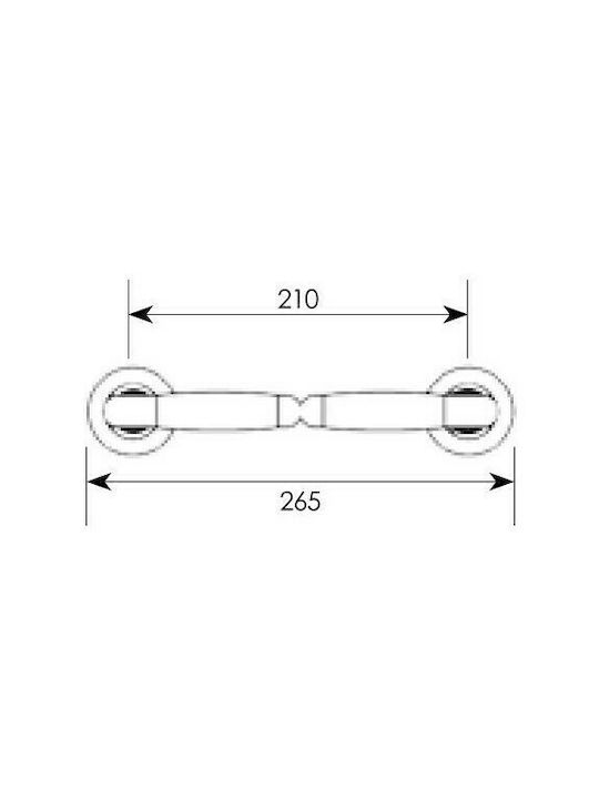 Zogometal Handle Front Door 152 152 210mm Nickel / Chrome