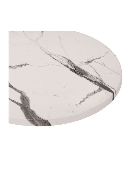 HomeMarkt Στρογγυλή Επιφάνεια Τραπεζιού Werzalit Marble White-Grey 70x70cm HM5228.11