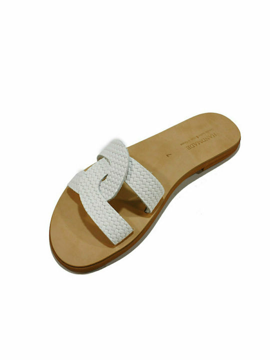Sandale din piele pentru femei de culoare albă