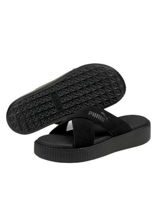 Puma-Platform Slide Wildleder Schwarz