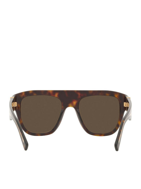Dolce & Gabbana Women's Sunglasses with Gold Tartaruga Horn-Rimmed Frame and Brown Lenses DG4398 502/73