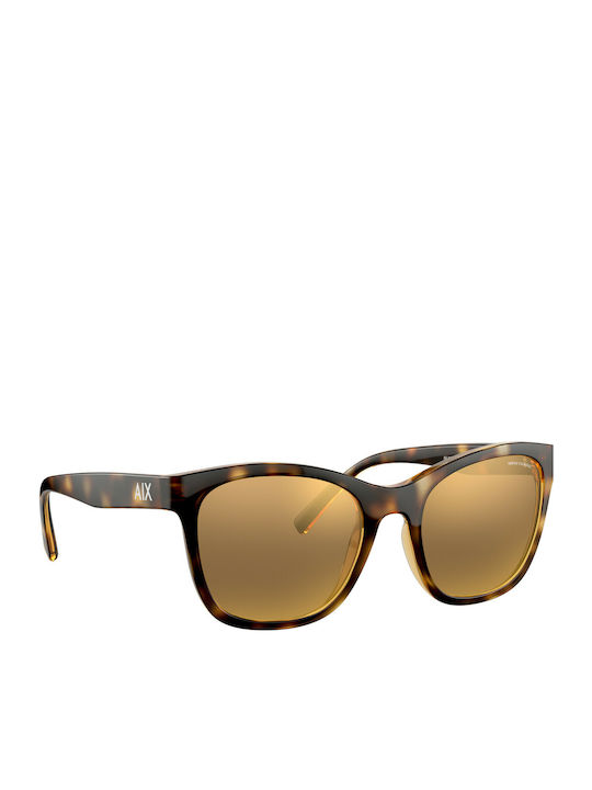 Armani Exchange Unisex Γυαλιά Ηλίου με Καφέ Κοκκάλινο Σκελετό και Χρυσό Καθρέφτη Φακό AX4105S 82135A