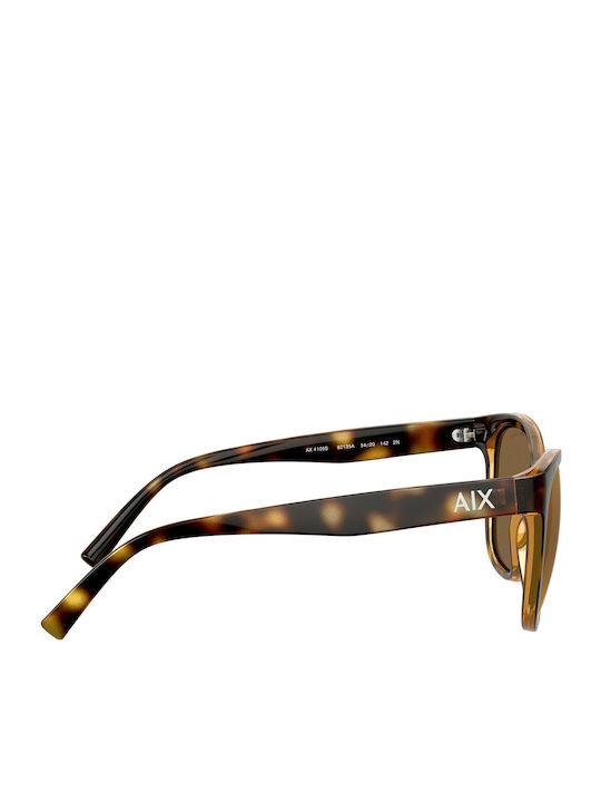 Armani Exchange Unisex Γυαλιά Ηλίου με Καφέ Κοκκάλινο Σκελετό και Χρυσό Καθρέφτη Φακό AX4105S 82135A