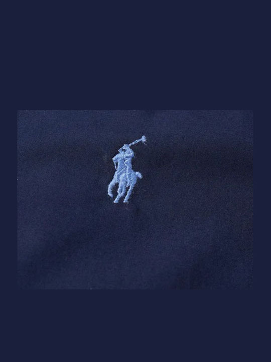 Long-sleeved Cotton Shirt Navy Blue