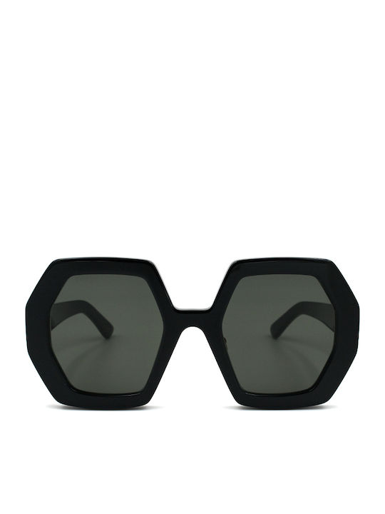 Gucci Damen Sonnenbrille mit Schwarz Kunststoff Gestell und Schwarz Linse GG0772S 004