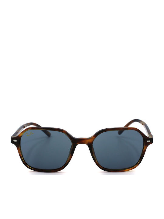 Ray Ban John Унисекс Слънчеви очила с Кафяв Костенурка Рамка и Син Леща