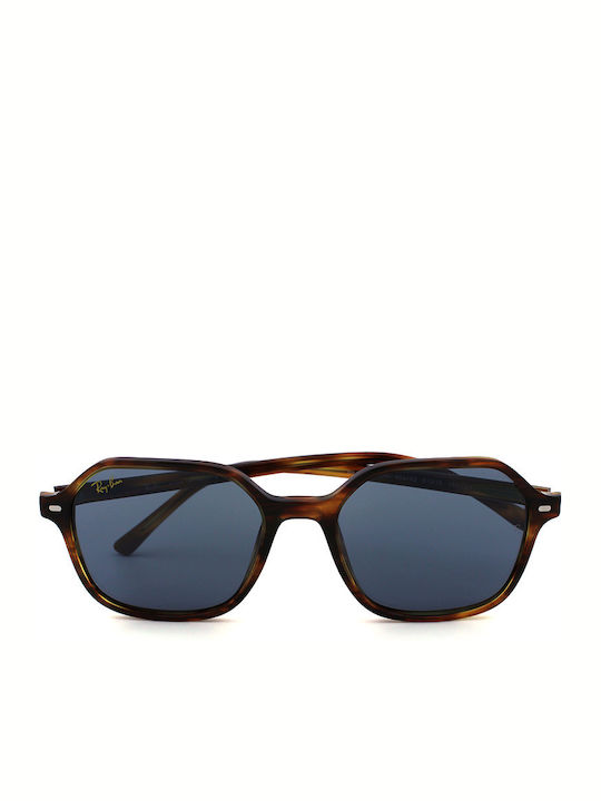 Ray Ban John Унисекс Слънчеви очила с Кафяв Костенурка Рамка и Син Леща