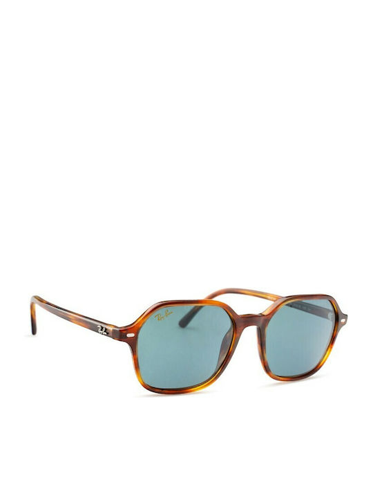 Ray Ban John Унисекс Слънчеви очила с Кафяв Костенурка Рамка и Син Леща