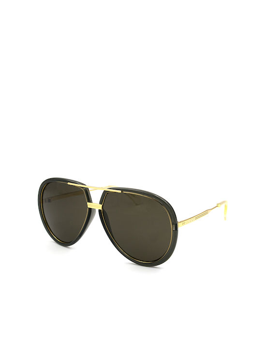 Gucci Γυαλιά Ηλίου με Γκρι Μεταλλικό Σκελετό και Μαύρο Φακό GG0904S 001