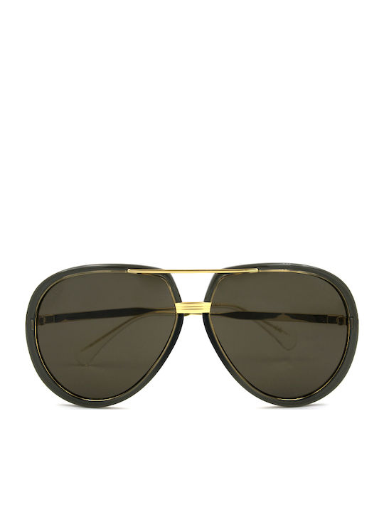 Gucci Unisex Γυαλιά Ηλίου με Γκρι Μεταλλικό Σκελετό και Γκρι Φακό GG0904S/001/61-13-145