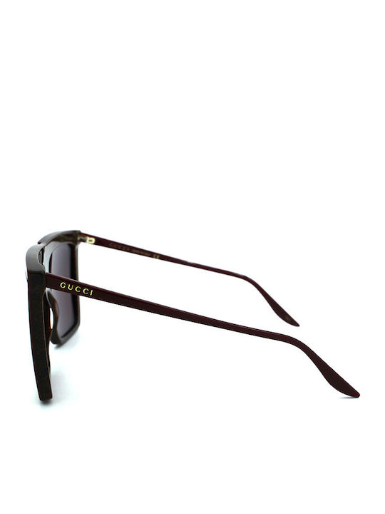 Gucci Damen Sonnenbrille mit Burgundisch Kunststoff Gestell und Lila Linse GG0733S 003