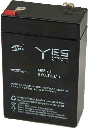 Yes Power MK6-2.8 UPS Battery with Capacity 2.8Ah and Voltage 6V 1pcs