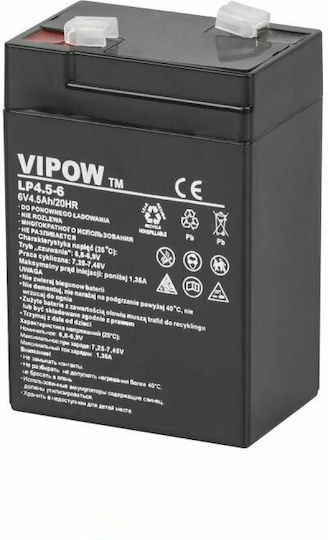 Vipow LP4.5-6 Μπαταρία UPS με Χωρητικότητα 4.5Ah και Τάση 6V 1τμχ