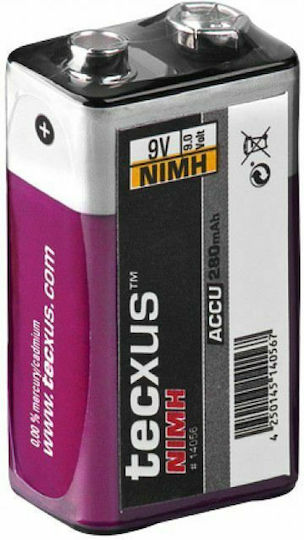 Tecxus Презареждаща батерия 9V Ni-MH 280mAh 1бр