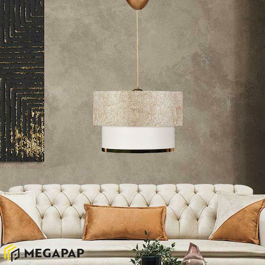 Megapap Barnhart Κρεμαστό Φωτιστικό Χρυσό με Ντουί E27 30x20x70εκ.