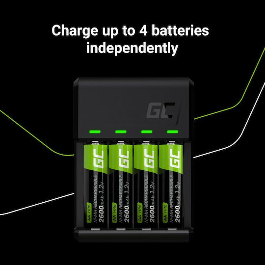 Green Cell VitalCharger USB 4 Μπαταριών Ni-MH Μεγέθους AA/AAA Σετ με 4x AAA 800mAh