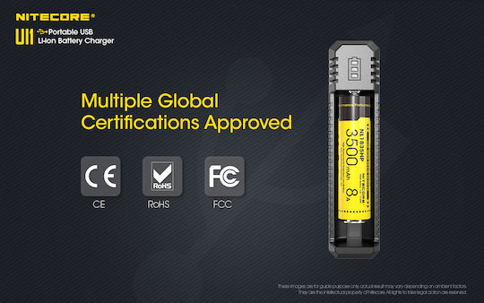 NiteCore UI1 USB Charger Batteries Li-ion Size 18650/16340/26650/14500