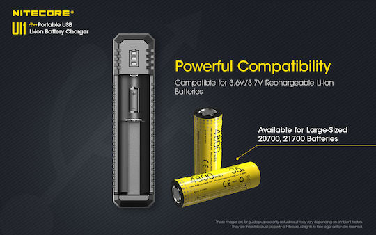 NiteCore UI1 USB Charger Batteries Li-ion Size 18650/16340/26650/14500