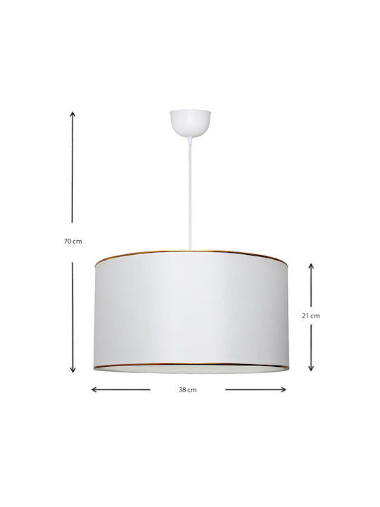 Megapap Alloy Pendant Light White with Socket E27 38x20x70cm
