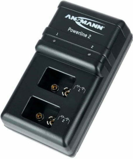 Ansmann Powerline 2 Charger 2 Batteries Ni-MH/Ni-Cd Size 9V