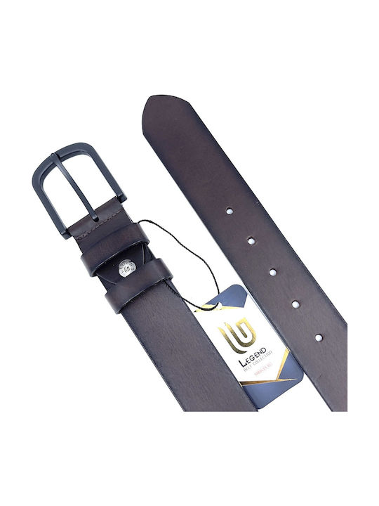 Wide Men's Belt Leather Coffee