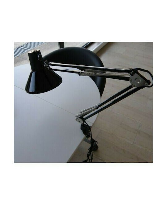 Elvhx LED Office Lamp with Foldable Arm and Clip in Black Color