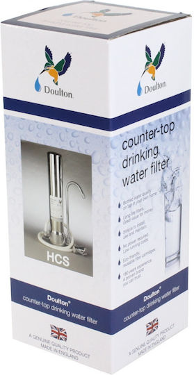 Doulton HCS Συσκευή Φίλτρου Νερού Άνω Πάγκου Μονή με Ανταλλακτικό Φίλτρο Doulton Ultracarb SI 0.5 μm
