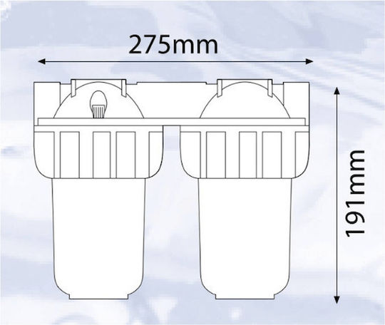 Atlas Filtri Medium Duplex Plus 3P AFO SX TS Water Filtration System Double Central Supply Micron 3/4''