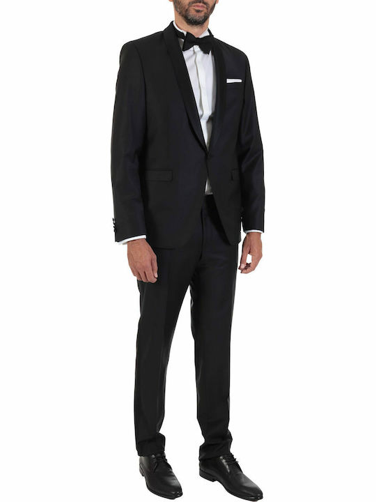 Men's Winter Suit Jacket Slim Fit Black