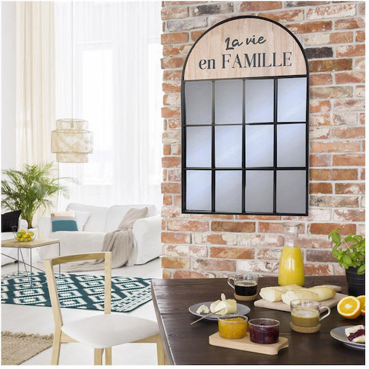The Home Deco Factory Wall Mirror with Black Metallic Frame 95x61.5cm 1pcs