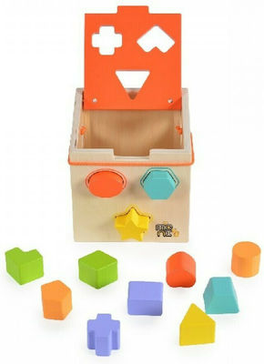 Moni Formsortierspielzeug Shape Sorting Cube aus Holz für 18++ Monate