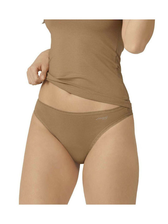 Go H Tai Βαμβακερά Γυναικεία Slip 2Pack Καφέ