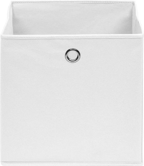 vidaXL Υφασμάτινο Κουτί Αποθήκευσης Λευκό 28x28x28cm 10τμχ