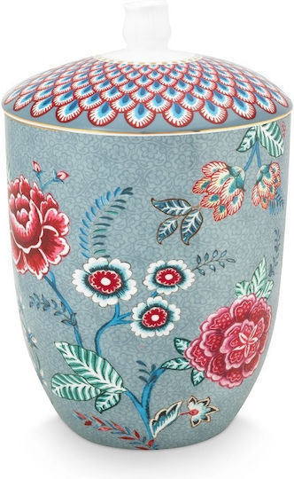 PiP Studio Flower Festival Βάζο Γενικής Χρήσης με Καπάκι από Πορσελάνη Μπλε 1500ml