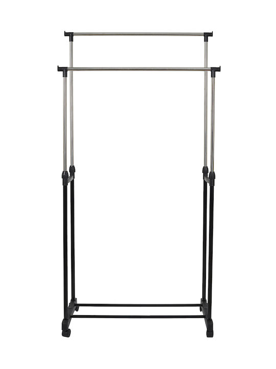 Vesta Home Garment Rack Metallic Telescopic In Black Colour 80x43x160cm