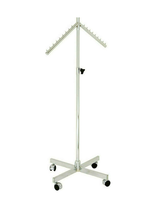 Freistehender Kleiderständer Metallisch Silber 74x60x195cm