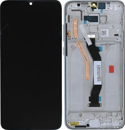 Mobile Phone Screen Replacement with Frame andTouch Mechanism for Redmi Note 8 Pro (White)