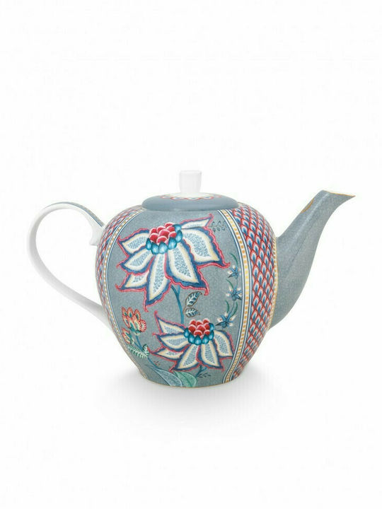 PiP Studio Flower Festival Tea Set Porcelain in Blue Color 1600ml 1pcs