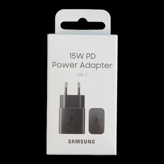 Samsung Charger Without Cable with USB-C Port 15W Power Delivery Blacks (EP-T1510N)