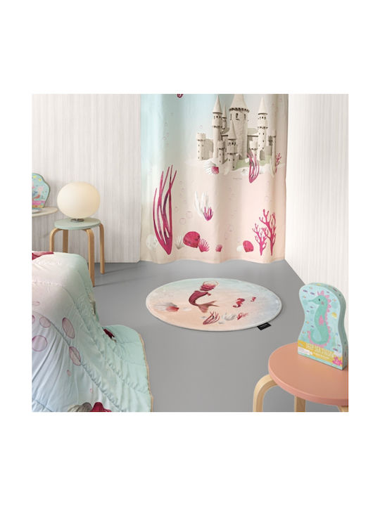 Saint Clair Mermaid Kinder Teppich Beige Rund mit Durchmesser 100cm