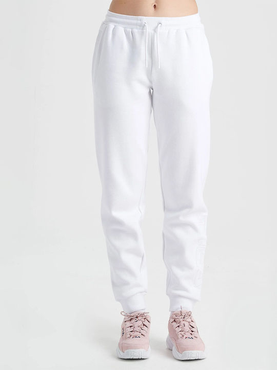 Mitsu Παντελόνι Φόρμας με Λάστιχο Λευκό