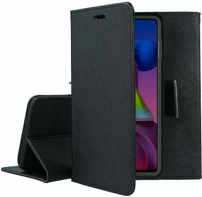 Fancy Synthetic Leather Wallet Black (Xiaomi Mi 10T Lite)