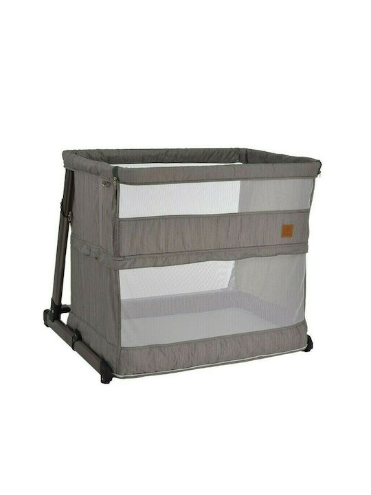 Bebe Stars Cradle-Park Side To Side Plus with Mattress, Side Opening, and Wheels Beige