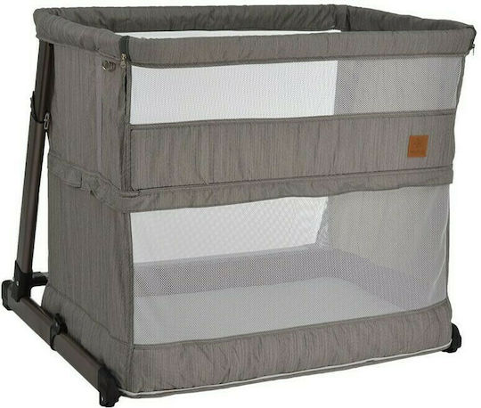Bebe Stars Wiege-Park Side To Side Plus mit Matratze, Seitlicher Öffnung und Rädern Beige
